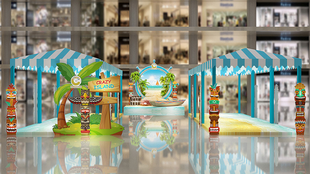 越南新月湾购物中心  复活节主题美陈设计