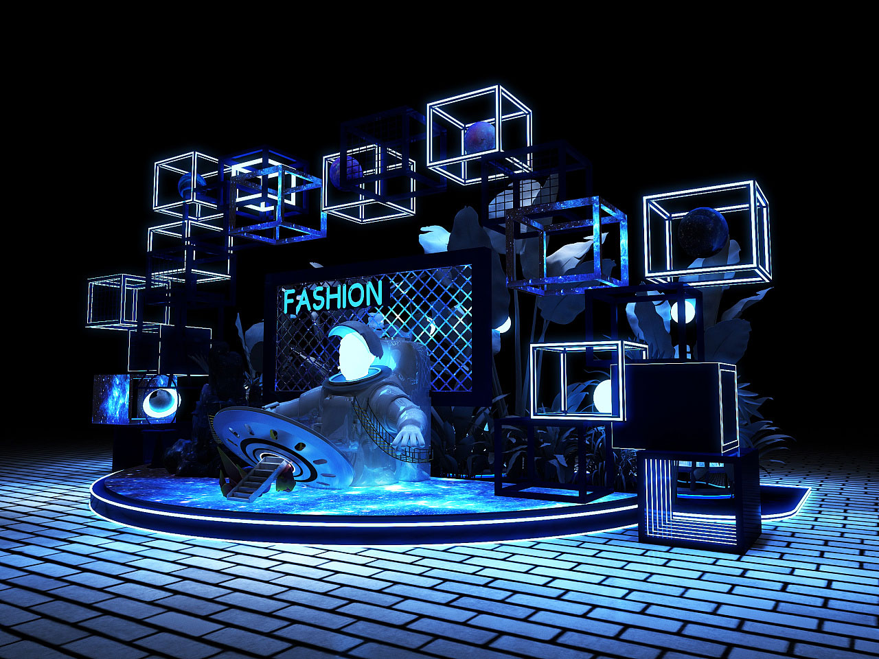 时尚科技感太空主题美陈设计